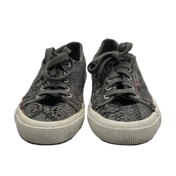 Superga Gray Snake Print Lace Up Sneakers Size 37 Women’s - Picture 3 of 8